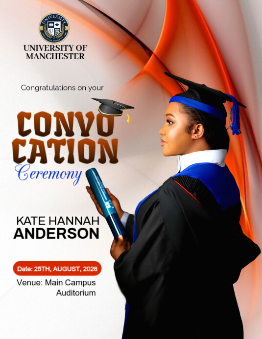 White Maximalist Convocation Graduation Ceremony Flyer (us Letter ...