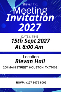 White Maximalist Corporate Business Meeting Invitation Template  Poster Póster