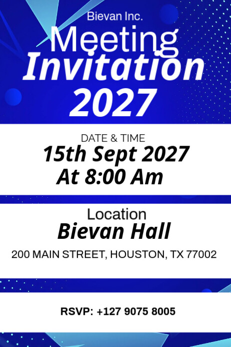 White Maximalist Corporate Business Meeting Invitation Template  Poster Plakkaat