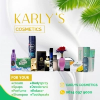 White Maximalist Cosmetics Flyer Square (1:1) template