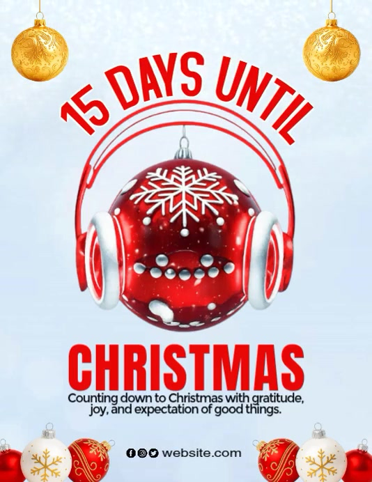 White Maximalist Countdown To Christmas Template Flyer (us Letter)