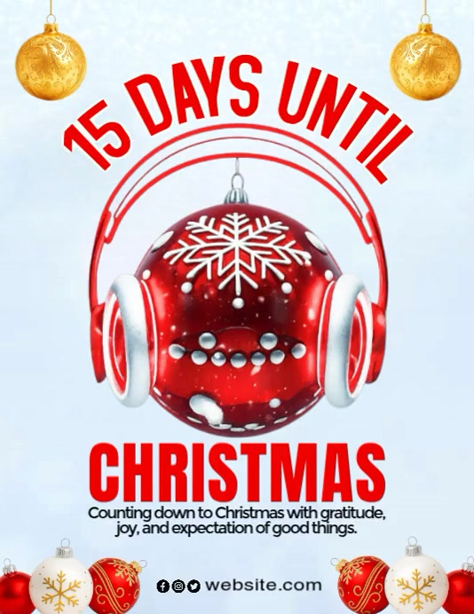 White Maximalist Countdown To Christmas Template Flyer (us Letter)