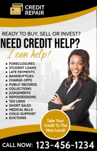 White Maximalist Credit Repair Flyer, Tax Fly Tabloid template