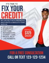 White Maximalist Credit Repair Flyer (us Letter) template
