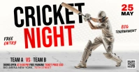 White Maximalist Cricket Night Facebook Shared Image template
