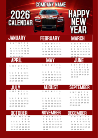 Blanc 2026 Calendar A6 Template