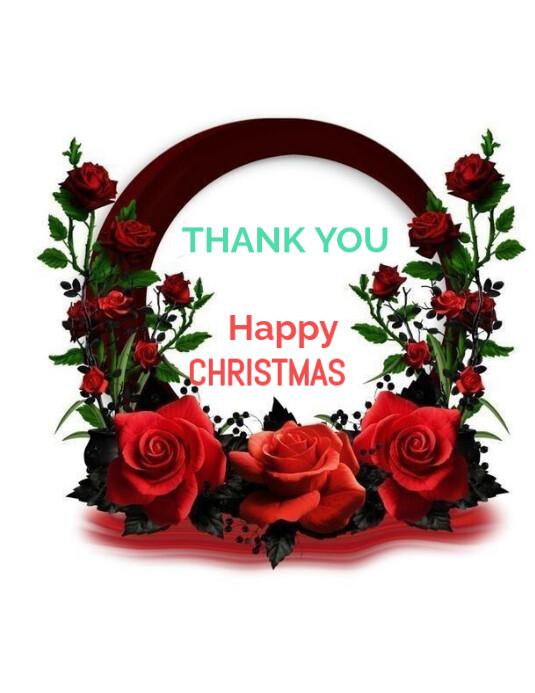 White Maximalist Customisable Thank You And Happy Christmas Cards  Flyer (us Letter) template