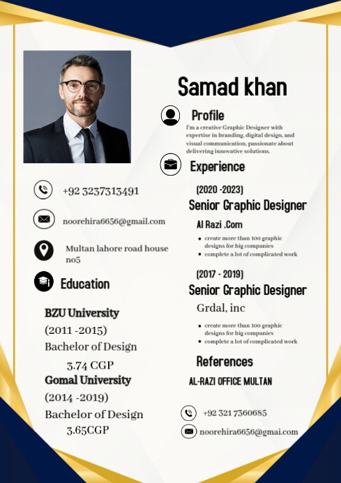 White Maximalist Cv Resume A4 template