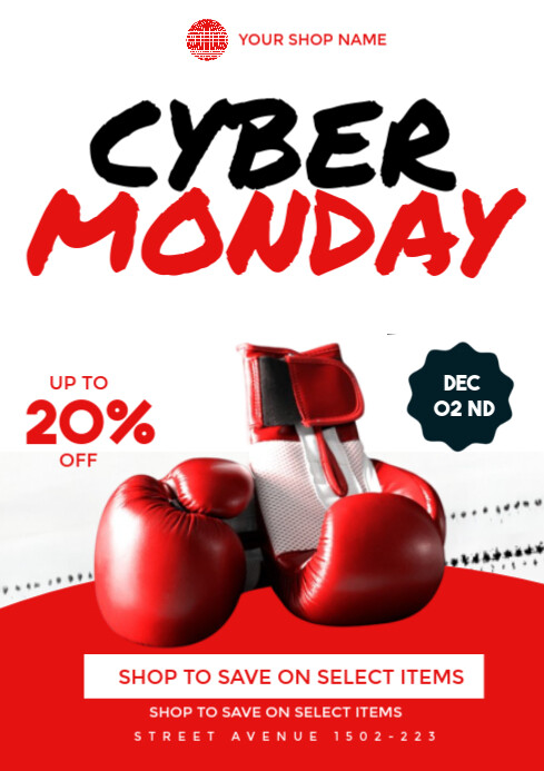 White Maximalist Cyber Monday A3 template