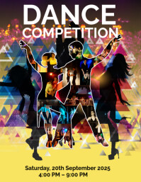 White Maximalist Dance Competition Flyer (us Letter) template
