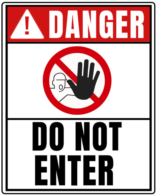 Copy of White Maximalist Danger Warning Sign Instagram Portrait ...