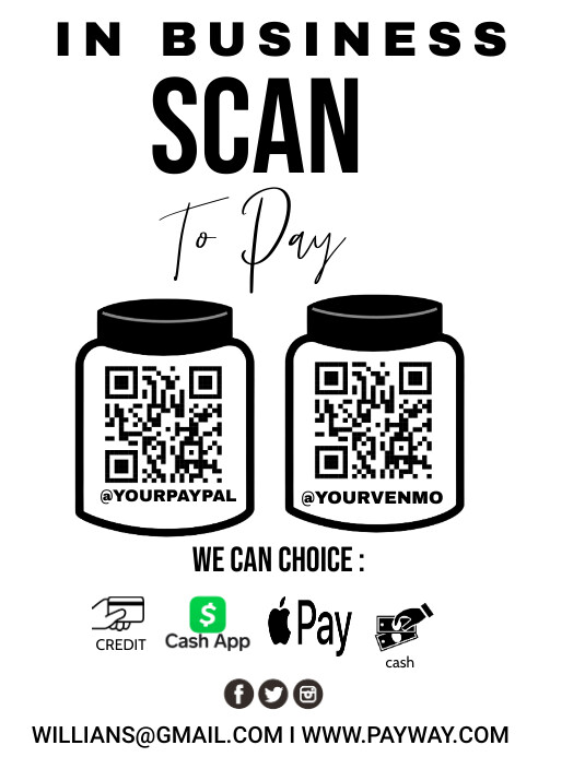 White Maximalist De Virtual Tip Jar Sign Flye Flyer (US Letter) template