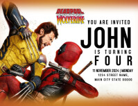 Aqua Maximalist Deadpool And Wolverine Poster Template | PosterMyWall