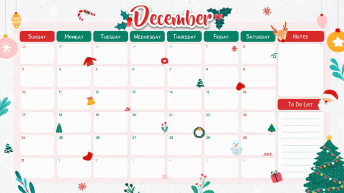 December Calendar Template | PosterMyWall