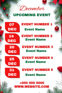 White Maximalist December Calendar  Pinterest Graphic template