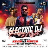 White Maximalist Dj Friday Night Square (1:1) template