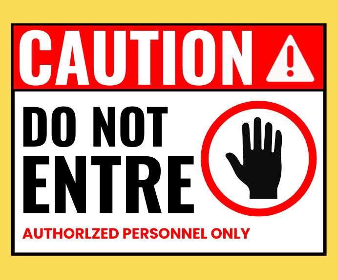 White Maximalist Do Not Enter poster Persegi Panjang Sedang template