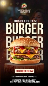 Black Burger Restaurant Promotion Instagram Story Template