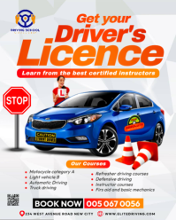 White Maximalist Driving School Classes Training Lessons Courses Institute Car Driver Education Adve Instagram Portrait template