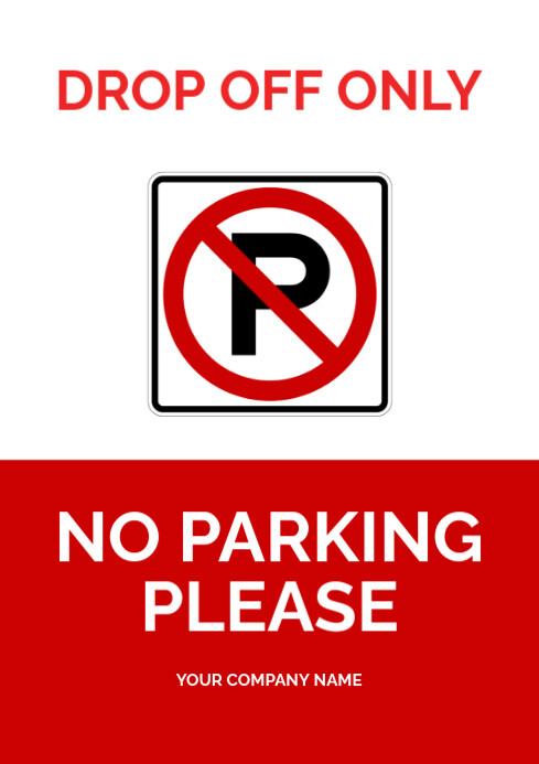 White Maximalist Drop Off Only No Parking Please  A4 template