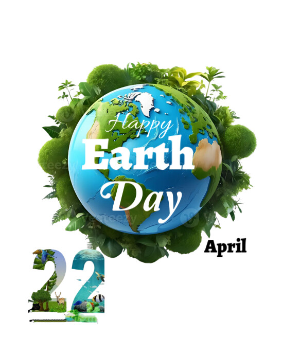 White Maximalist Earth Day  Instagram Portrait template
