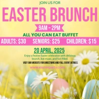 White Maximalist Easter Brunch Instagram Post template