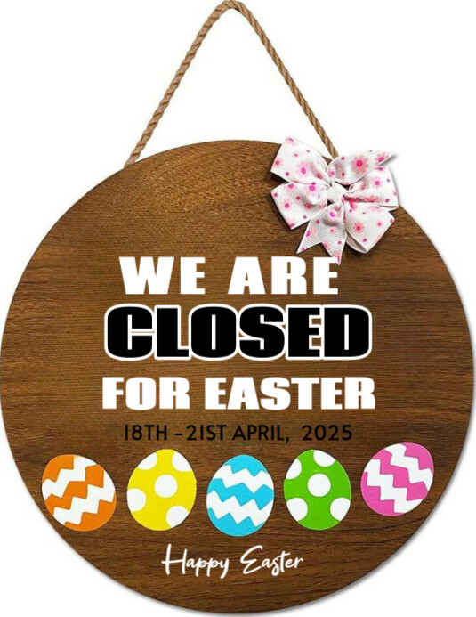 Easter Closure Message Copy of White Maximalist Easter Closure Announcement Flyer (us Letter ...