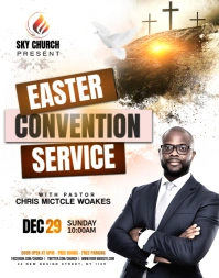 White Maximalist Easter Convention Premium  Poster/wallboard template