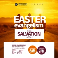 White Maximalist Easter Evangelism Flyer  Instagram Post template