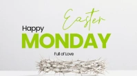 White Maximalist Easter Monday Celebration Digital Display (16:9) template