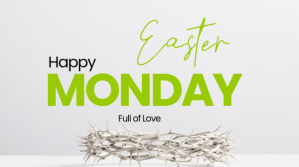 Branco White Maximalist Easter Monday Celebration Digital Display (16:9) Digital Display Template