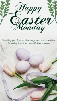 White Maximalist Easter Monday Facebook Story template