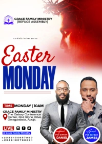 White Maximalist Easter Monday Service A5 template