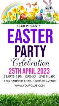 White Maximalist Easter Party Celebration Instagram Story template