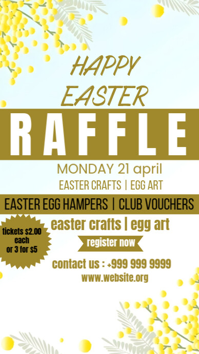 White Maximalist Easter Raffle Instagram Story template