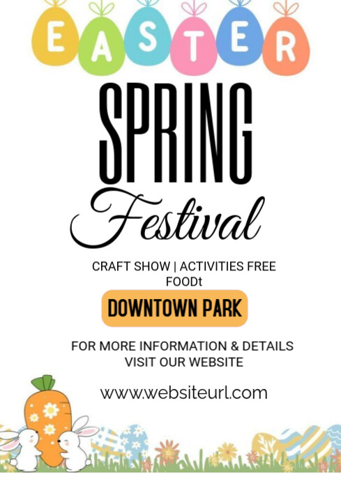 Copy of White Maximalist Easter Spring Festival A1 | PosterMyWall