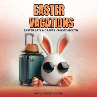 White Maximalist Easter Vacations Instagram Post template