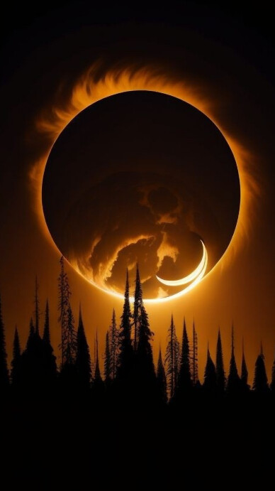 White Maximalist Eclipse  Digital Display (9:16) template