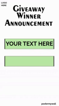 White Giveaway Winner Announcement Digitalt display Template