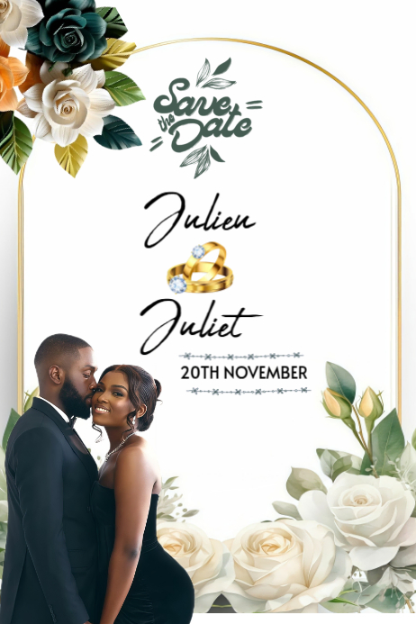 White Maximalist Editable Save The Date Poster  Poster 海报 template
