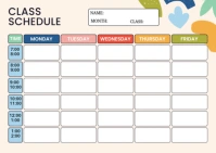 White Maximalist Editable Weekly Class Schedule Template For Students – Minimalist & Colorful Design Postal