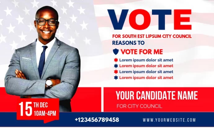 White Maximalist Election Candidate Ad Us Legal Template | PosterMyWall