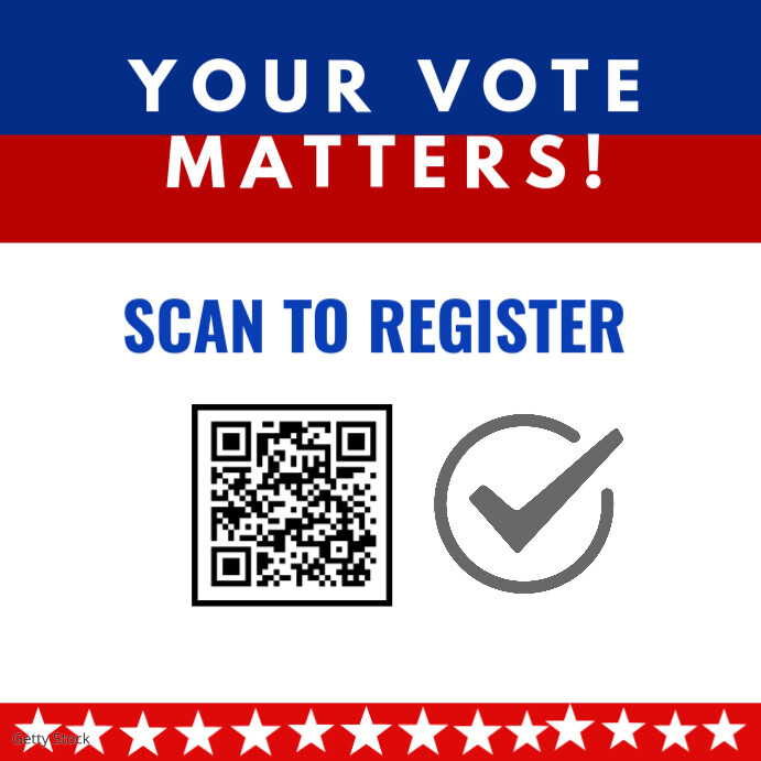 White Maximalist Election Registration Qr cod Instagram Post template