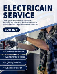 White Maximalist Electrician Flyer (us Letter) template