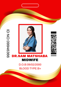 White Maximalist Employee Id Card A5 template