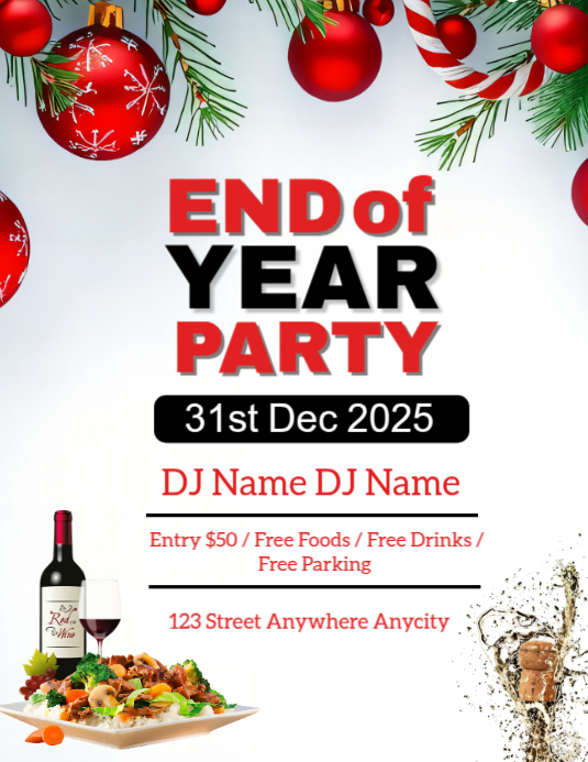 Copy of White Maximalist End Of Year Party Flyer (us Letter) | PosterMyWall