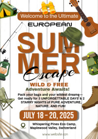 Blanc Summer Adventure Camp A4 Template