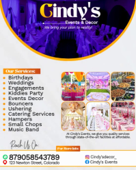 White Maximalist Event Planner Flyer Template  Instagram Portrait