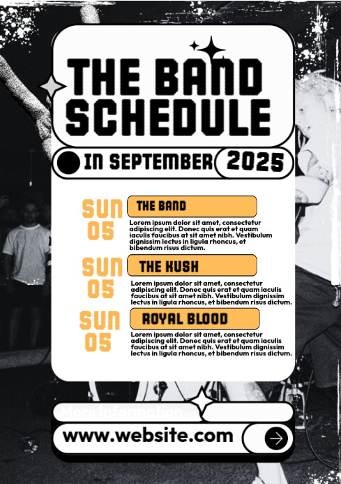White Maximalist Event Scheudule A4 template