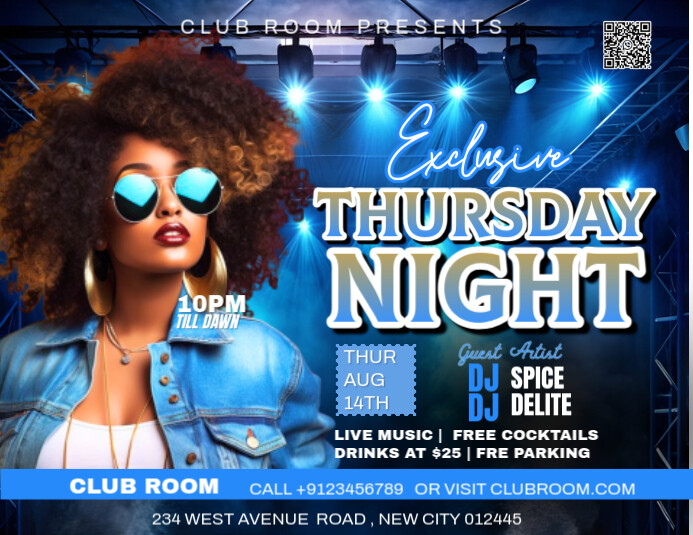 White Maximalist Exclusive Thursday Night  Flyer (us Letter) Pamflet (VSA Brief) template